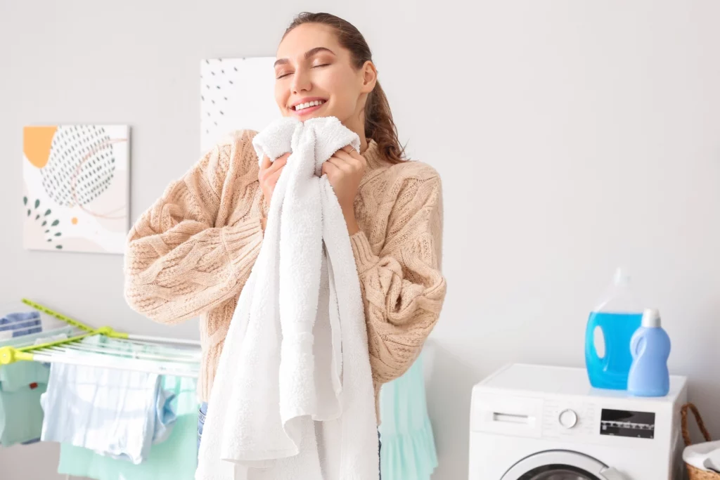 comfort feeling of a tower washed with an eco friendly laundry detergent